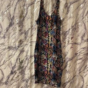 Multicolor snake print dress